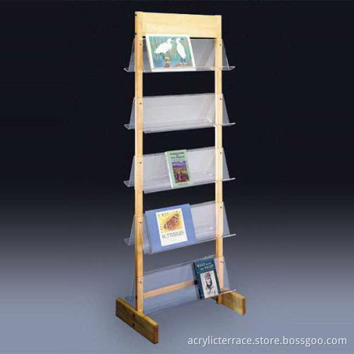 Acrylic literature Display Stand 5-tier Acrylic Brochure Display Stand